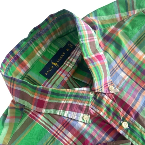 Polo Ralph Lauren XL Madras Plaid Casual Button Down - Picture 7 of 7